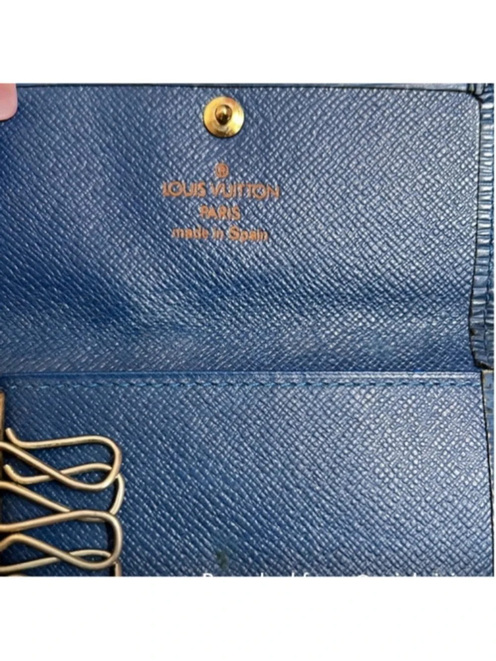 Vintage Louis Vuitton Toledo Blue Epi Leather Wallet & 5-Key Holder Set